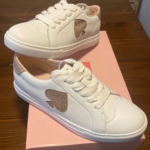 NEVER WORN NWT Kate Spade White with Rose Gold detail Casual Sneakers